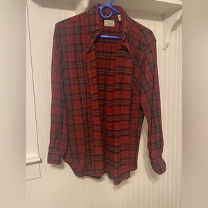 Men’s red ll bean flannel button down